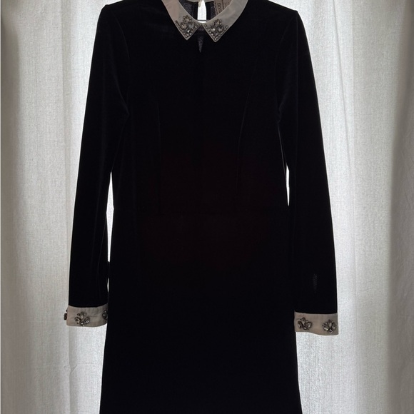 Divided Dresses & Skirts - Divided Black Velvet Dress with Embellished Collar